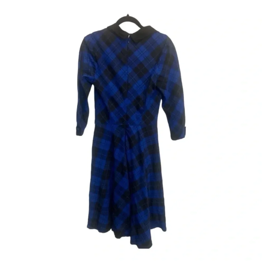 Unique Vintage Trudy BlueTartan Plaid Swing Dress 1950s Wm’s Sz XS #0181 - Picture 2 of 7